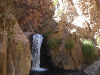 Scenic view of waterfall