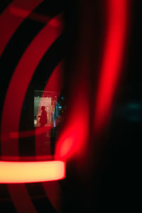 Close-up of illuminated lighting equipment