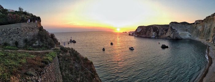 Scenic view of sea during sunset