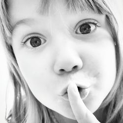 Extreme close-up of young girl