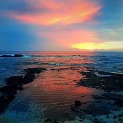 Scenic view of sea during sunset