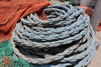 Close-up of rope tied up outdoors