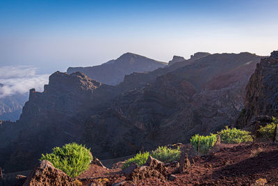 Scenic view of mountains against sky