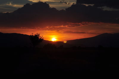 Scenic view of landscape against sky during sunset