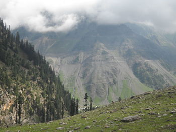 Scenic view of mountains against sky