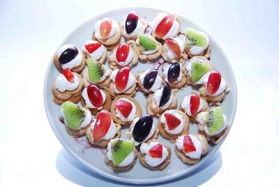 High angle view of dessert in plate