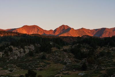 Scenic view of mountain landscape and sky