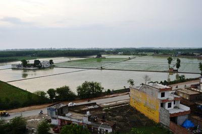 View of river with trees in background