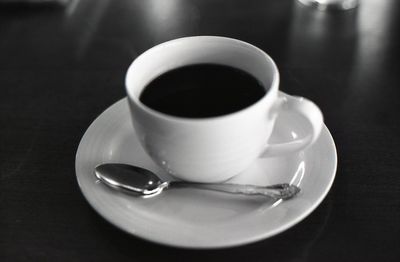 Close-up of coffee on table