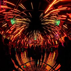 Firework display at night