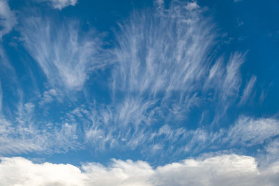 White cloud landscape on a blue sky background