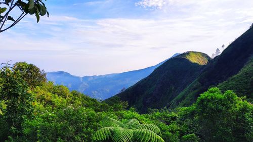 Scenic view of mountains against sky