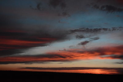 Scenic view of dramatic sky during sunset