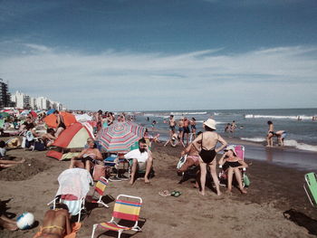 Group of people on beach