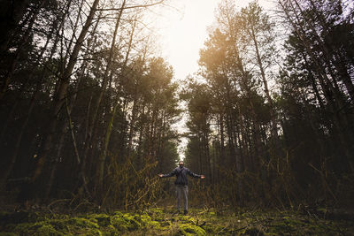 Man in forest