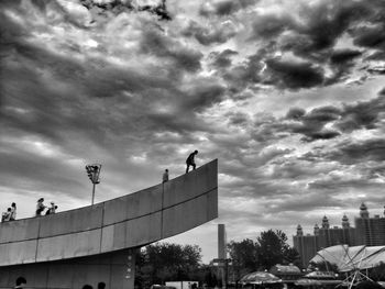 Low angle view of cloudy sky