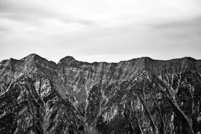 Scenic view of rocky mountains against sky