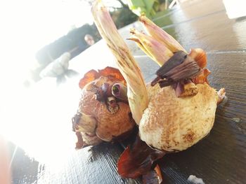 Close-up of bread on table