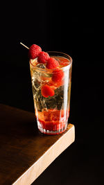 Close-up of drink in glass on table