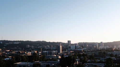 High angle view of townscape against sky