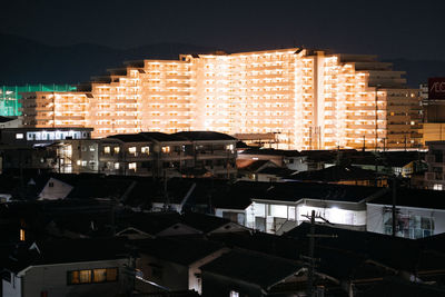 Illuminated cityscape at night