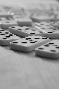 Close-up of coins on table