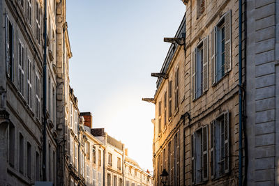 Low angle view of residential buildings against sky