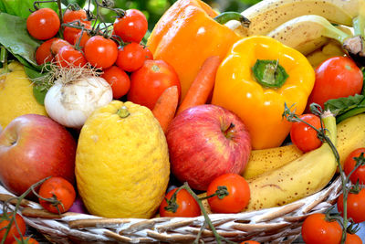 Fruits and vegetables in basket