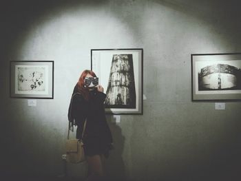 Close-up of woman in mirror