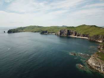 High angle view of sea against sky