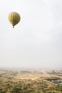Hot air balloons against sky