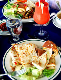 Close-up of food served in plate