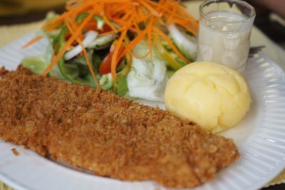 Close-up of meal served in plate
