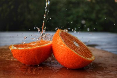 Close-up of fruits in water