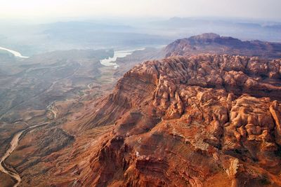 Aerial view of dramatic landscape