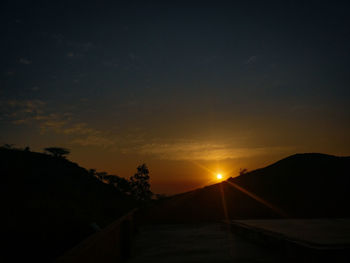 Scenic view of silhouette landscape against sky during sunset
