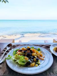 Breakfast and the beach