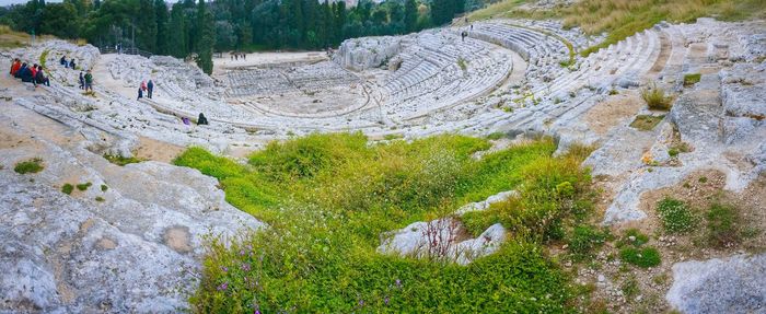 High angle view of greek theatre