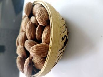 Close-up of wicker basket on table