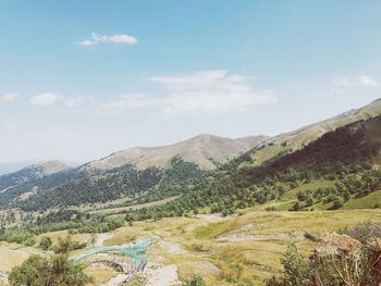 Scenic view of mountains against sky