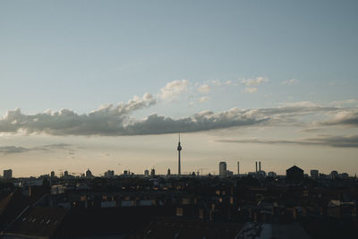 High angle view of cityscape against sky