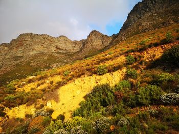 Scenic view of mountains against sky