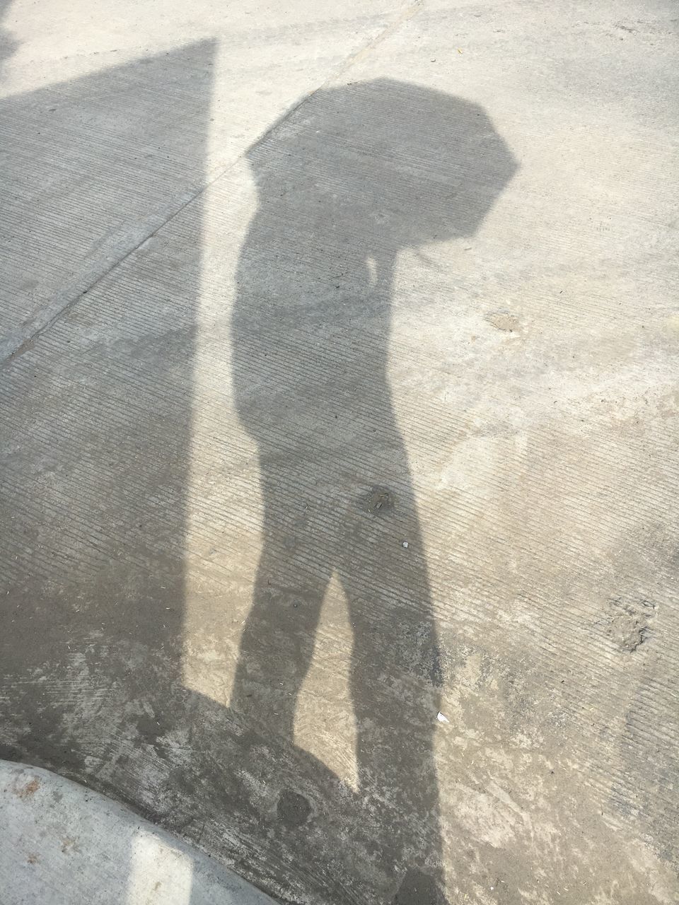 HIGH ANGLE VIEW OF SHADOW ON STREET