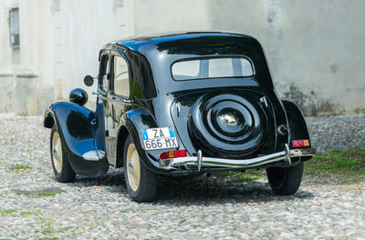 Vintage car parked on street