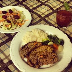 Close-up of food served in plate