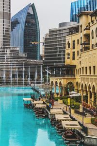 Reflection of buildings in water