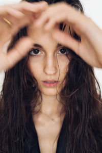 Close-up portrait of woman