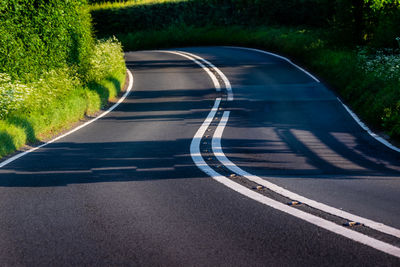 View of zebra crossing on road