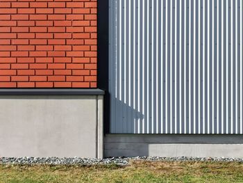 Closed door of building