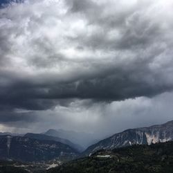 Storm clouds over mountains